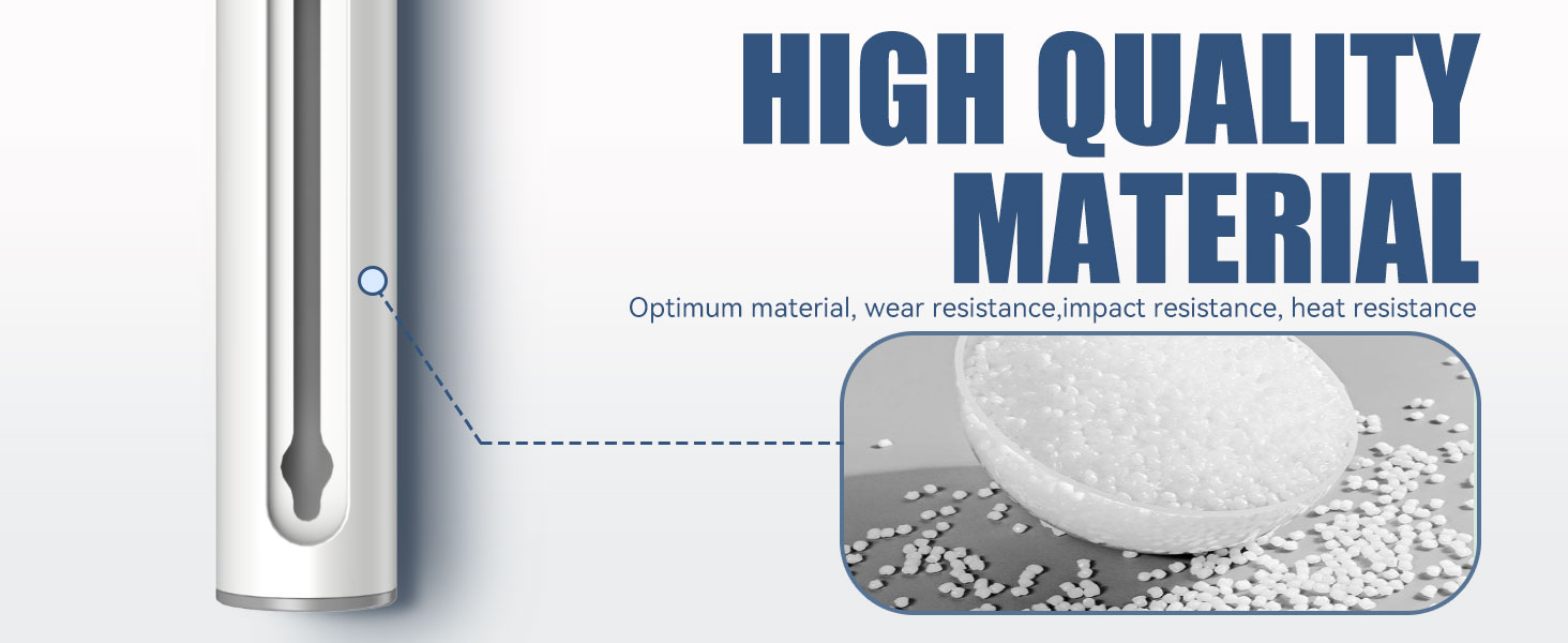 Product marketing image highlighting 'HIGH QUALITY MATERIAL' text with close-up views of what appears to be a textured surface.