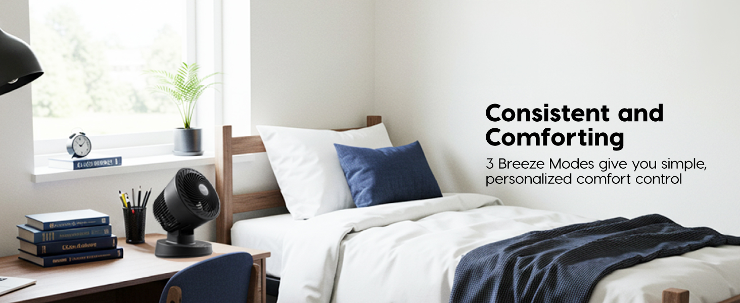 PCF-BC15T, Small Fan for Bedroom, Desk Fan, Oscillation, Remote