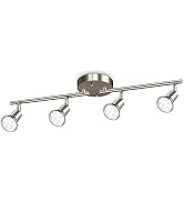 Ascher 4-Light LED Track Lighting Kit, Flexibly Rotatable Light Heads, 4 Way Ceiling Spotlight Ma...