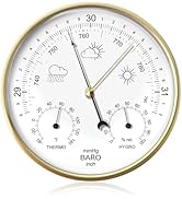 3-in-1 All-Season Wall Hanging Thermometer, Barometer, Hygrometer, Accurate Portable Weather Stat...