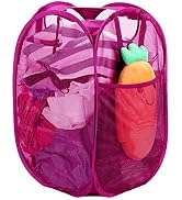 Strong Mesh Pop-up Laundry Hamper, Quality Laundry Basket with Durable Handles Solid Bottom High ...
