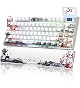 Womier 75% Wireless Mechanical Keyboard with Color Multimedia Screen Gaming Creamy Keyboard, Them...