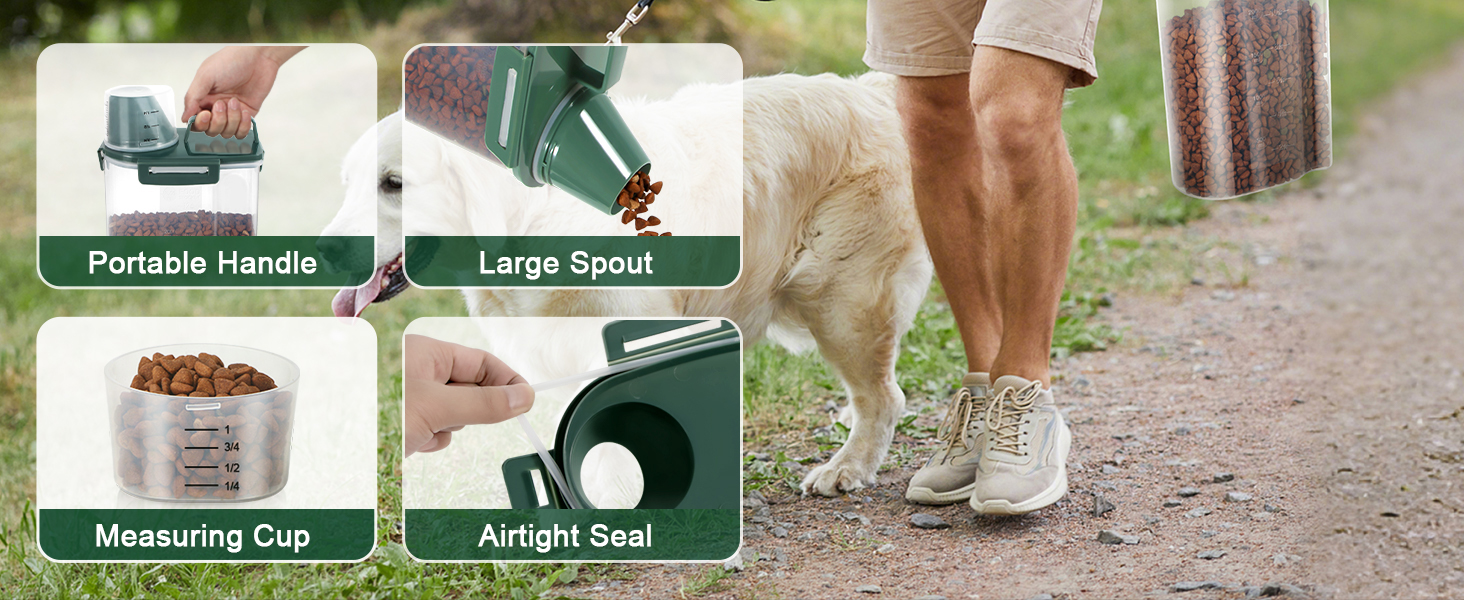 small dog food storage container for travel outdoor feeding cat food bird seed small pet food bin