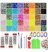 Gikboup 40000 Pcs 40 Colors Bedazzling Kit with Rhinestones,3mm Jelly AB Resin Flatback Gems with...
