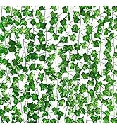 AGEOMET 10pcs Fake Ivy, Artificial Ivy Garland Fake Vines, Silk Leaves Greenery Hanging Plants fo...