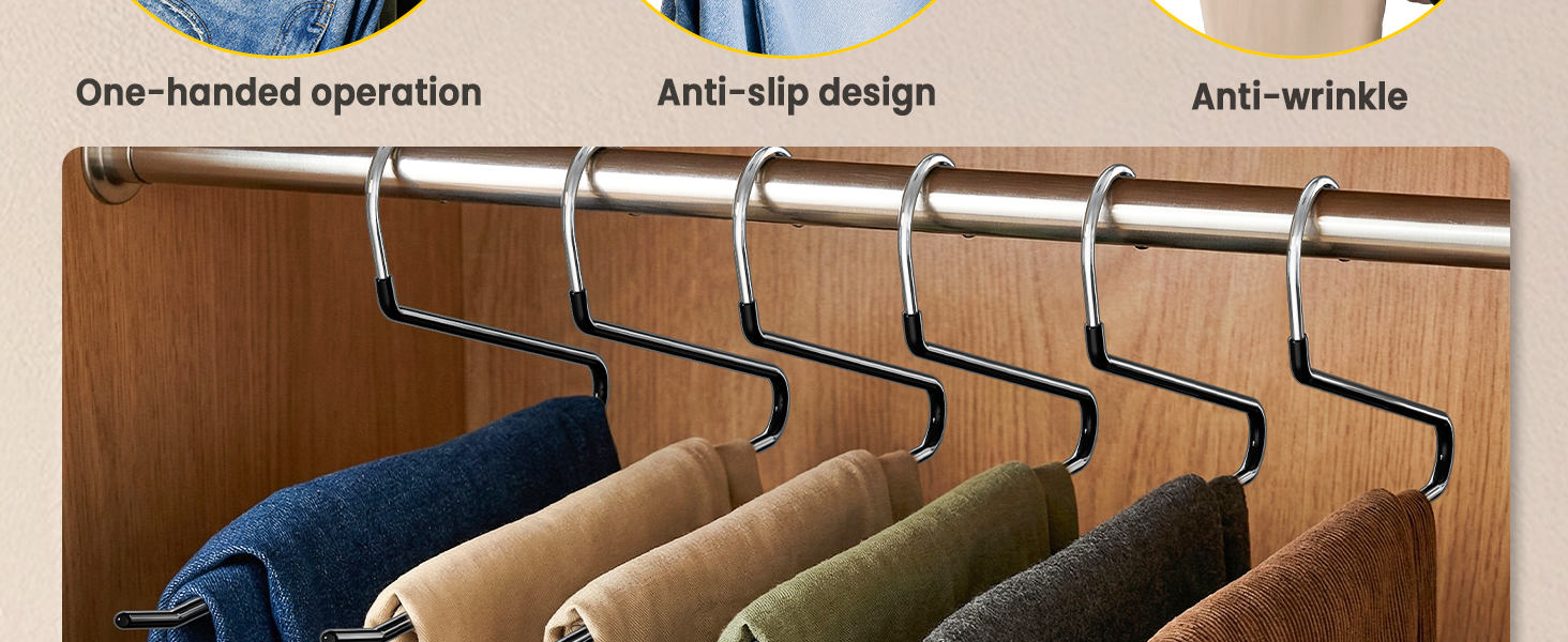 Pants Hangers Metal Jean hangers Non Slip hangers for jeans clothes hangers Black Open Ended
