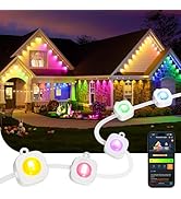 Linkind Permanent Outdoor Lights,100ft with 72 Triple-LED,AI Lighting,Smart RGBTW for Halloween L...