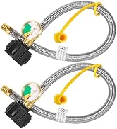 15 Inch RV Propane Hose Replacement - Camper Propane Hose with Gauge Stainless Steel Braided, 1/4...