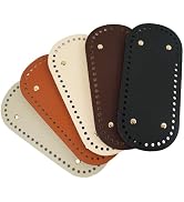 5 Pack Purse Leather Bottoms for Crocheting,10x4.7 in Bag Bottom Base for Crochet,Leather Nail Bo...