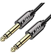 J&amp;D 6.35mm to 6.35mm Cable, Gold Plated Heavy Duty Copper Shell 6.35mm (1/4 Inch) Male TRS to 6.3...