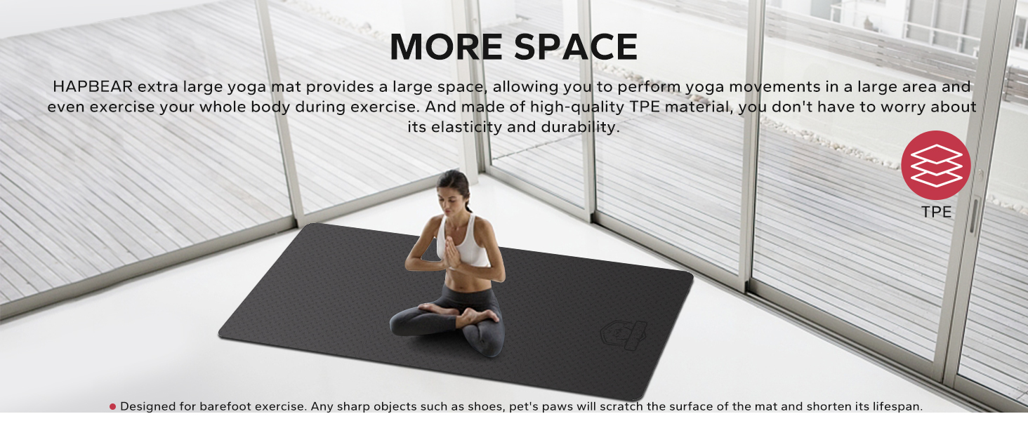 HAPBEAR Large exercise mat