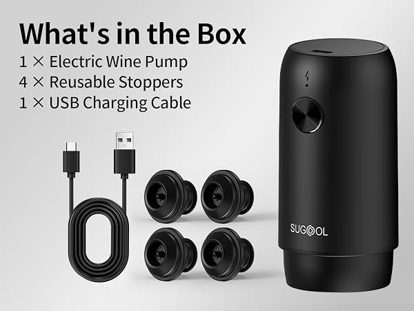 Electric Wine Saver Pump with Vacuum Wine Stopper