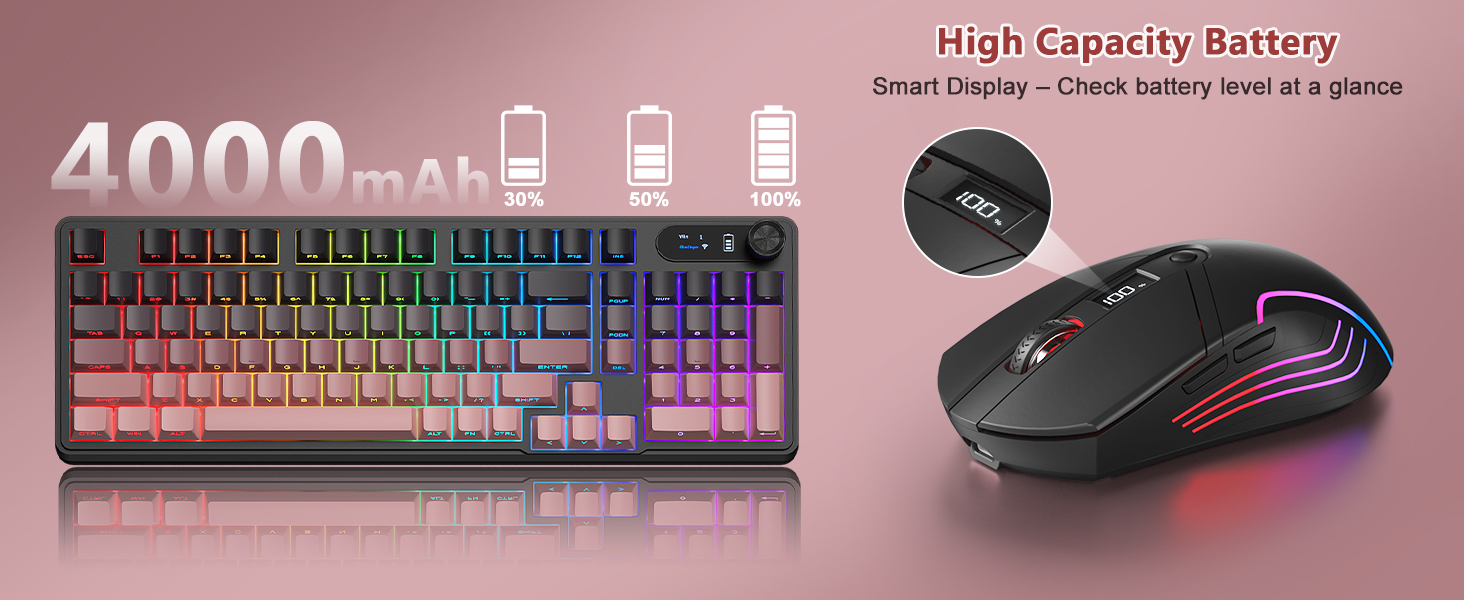 compact keyboard small wireless keyboard Wireless gaming keyboard Light up keyboard