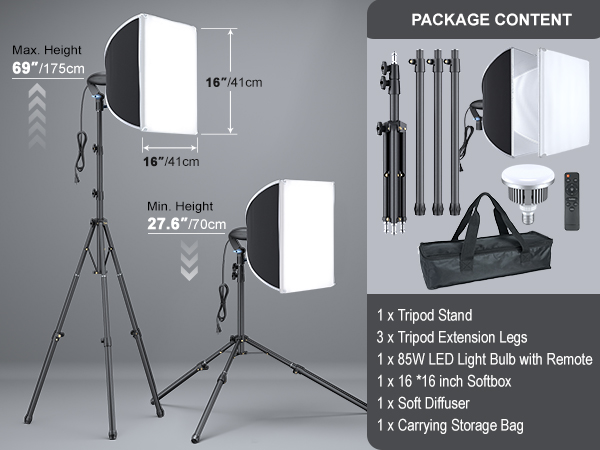 LINCO AM316 SOFTBOX LIGHTING KIT