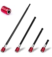 Drill Bit Extension 4 Pcs Magnetic Bit Holder 2/4/6/12" Bit Holder Extender for Impact Drill