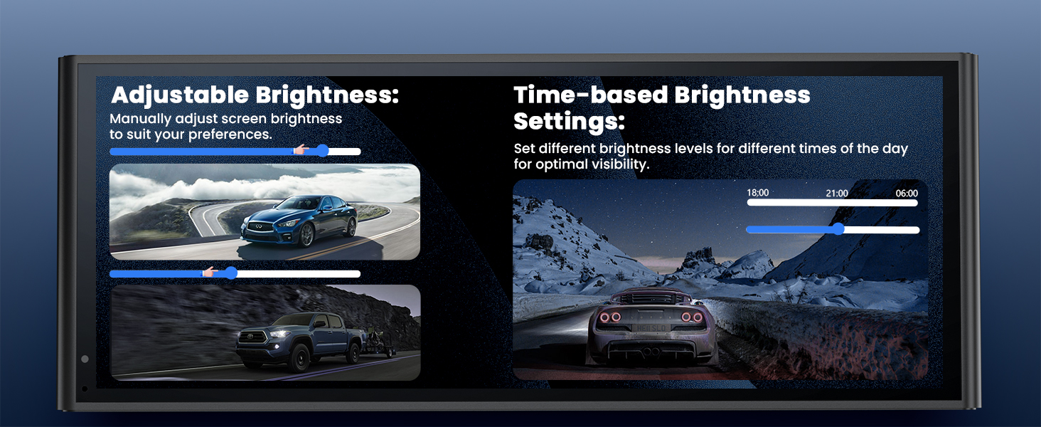Adjustable Brightness and Time-based Brightness Settings