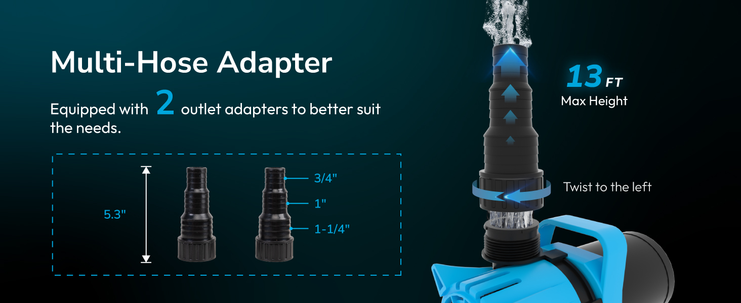 Pond Pump 1800GPH Hexago Submersible Water Pump pond pumps