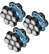 Magnetic Head Shaver Replacement Heads 7 Double Ring Waterproof Rotary Razor Blades for Bald Men ...