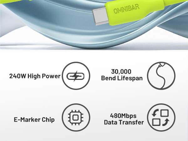 240W usb c fast charging cable for Laptop Tablet Smartphone Switch PS5 GoPro