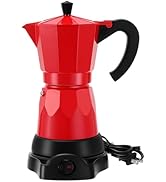 Lemosae Coffee Pot 6 Cup Electric Espresso Coffee Maker Italian Moka Maker 300ml Portable Aluminu...