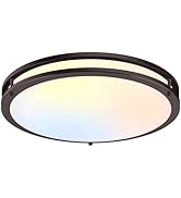 TOBUSA 18inch LED Flush Mount Ceiling Light, 50W 5600lm Bright Dimmable LED Light Fixture, 2700K-...