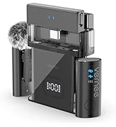vernee Mini Wireless Lavalier Microphone for iPhone/Android, Mini Mic with Noise Reduction, 28H B...