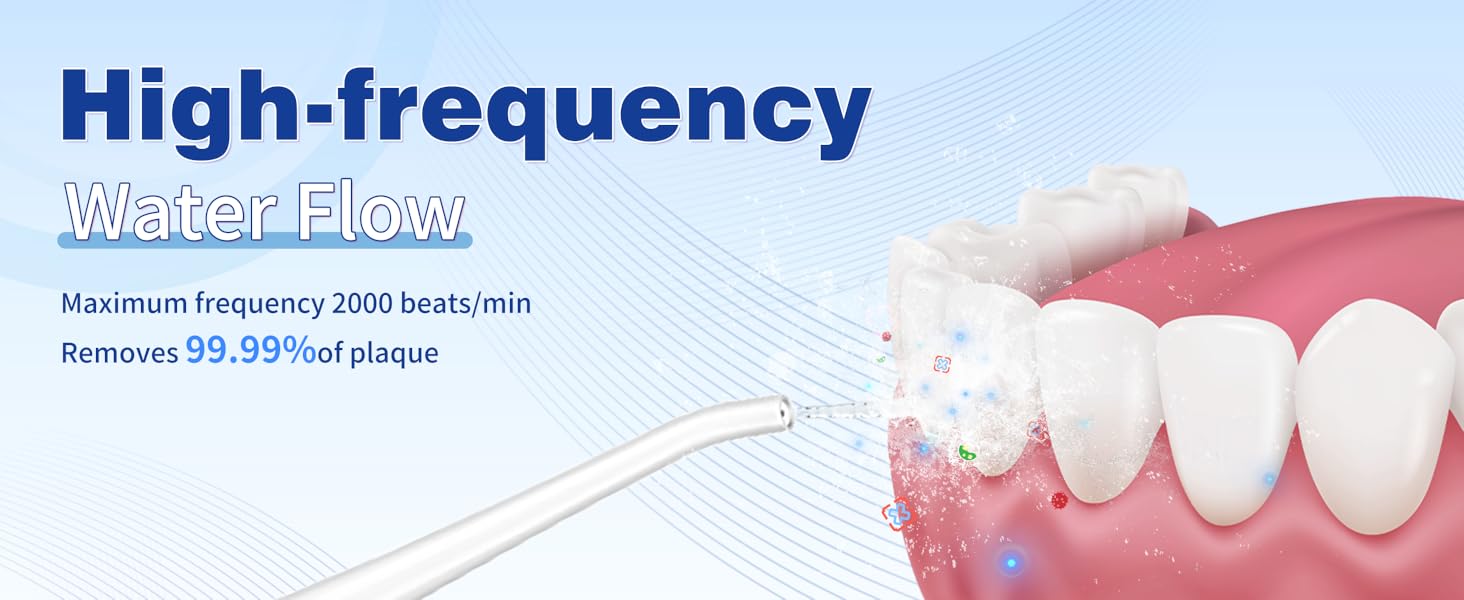 Tovendor electric flosser with High-frequency Water Flow remove 99.99% of plaque