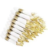 COLOSUS Pre Rolled Napkin and silverware set - 50 Pack disposable gold plastic silverware set Sui...