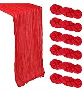 6 Pack Christmas Table Runner Red Cheesecloth 10Ft Gauze Cheese Cloth Table Runner 35x120 Inch Bo...