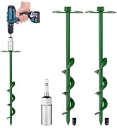 360° Adjustable Tent Stakes Heavy Duty Trampoline Stakes 2 Pack Ground Anchors Screw in Ground An...