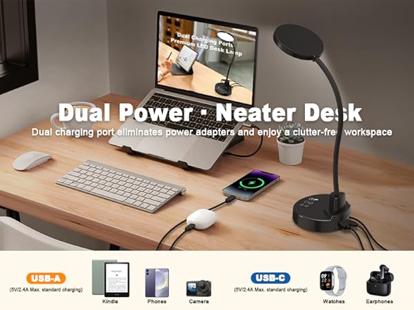 flexable light lamp with usb charging port