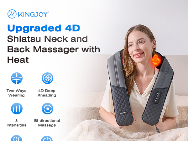 neck and shoulder massager with heat shiatsu neck and back massager shoulder massager