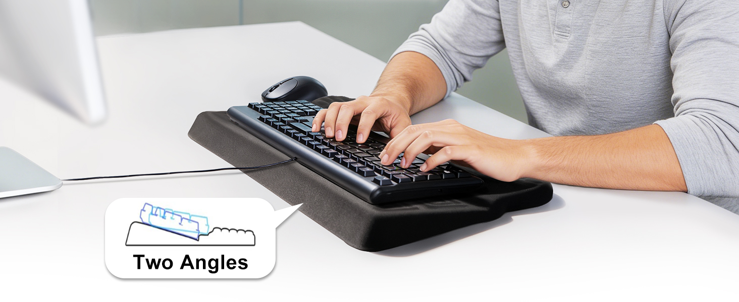 TEEYELLA Wrist Rest with Keyboard Stand, Ergonomic Keyboard Wrist Rest with Pens Storage
