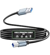 Printer Cable, 5FT USB Printer Cord 2.0 Type A Male to USB-B Male Nylon Braided Scanner Print Fax...