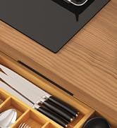 Lifewit Silverware Drawer Organizer, Expandable Utensil Tray for Kitchen, Bamboo Flatware and Cut...