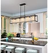 MEIXISUE Large Modern Dining Room Chandelier with Remote Control RGB LED Contemporary K9 Crystal ...