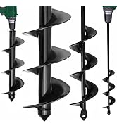 TCBWFY Garden Auger Drill Bit for Planting 1.6"x16.5"and 3.5"x16",Heavy Duty Bulb Planter Tool fo...