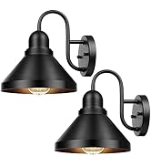 Brightever Gooseneck Outdoor Light Fixtures, 2-Pack Farmhouse Barn Lights for Porch, Industrial B...