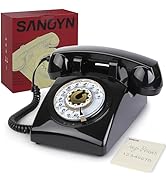 Sangyn Retro Rotary Landline Phone 1960s Vintage Telephone Old Fashioned Corded Phones with Mecha...