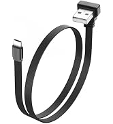 JSADZKJ 90 Degree Flexible USB A to USB C Cable,Right Angle USB 2.0 to Type C Flat Cable,65W PD F...