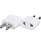 US Plug Adapter, European to USA Outlet Plug, 2 Prong American Wall Plug, Small EU to US Travel A...