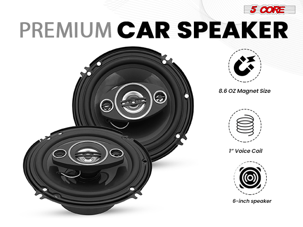 coaxial car speaker audio stereo 2 way full range door dash mount component system loud clear sound