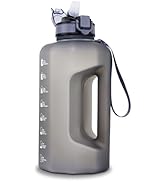 GEMFUL 74oz Motivational Water Bottle with Straw &amp; Time Marker BPA-Free Large Water Jug for Gym F...