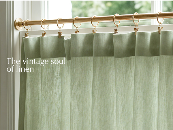 Linen Small Curtains for Bathroom Privacy Light Filtering Window Tiers for Living Room
