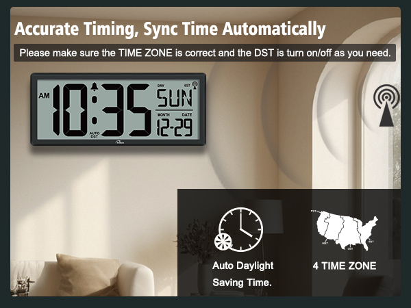 digital wall clock backlit