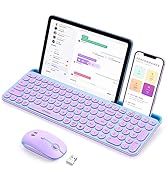 seenda Bluetooth Keyboard and Mouse for iPad, Multi-Device Bluetooth + 2.4G Wireless Keyboard Mou...