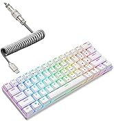 RK ROYAL KLUDGE RK61 60% Mechanical Keyboard with Coiled Cable, 2.4Ghz/Bluetooth/Wired, Wireless ...