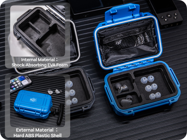 Linsoul Kiwi Ears SONICAP Waterproof Earbud Case,Hard Protective IEM Storage Box with EVA Lining