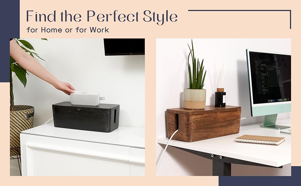 Large Cable Management Box - Electrical Cord Organizer and Protector with Cable Organizer Sleeve