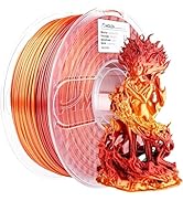 AMOLEN Silk PLA Gradient 3D Printing Filament, 1KG Spool 1.75mm Silk Shiny Red Gold Gradient Prin...